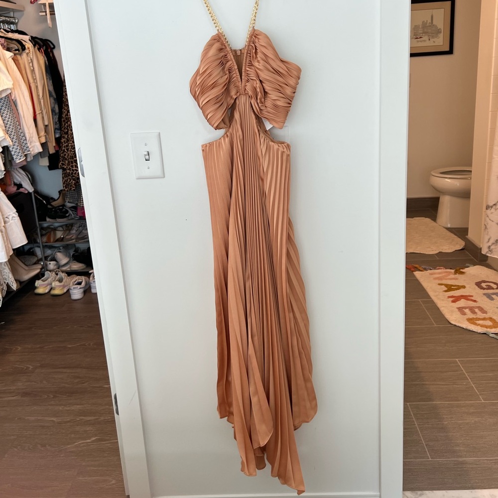 AIIFOS
Evie Pleated Cut-Out Midi Dress